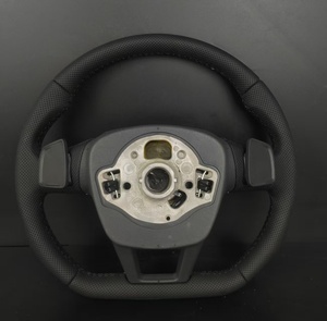 Volante Deportivo Personalizado con Base Plana Estilo S-Line |   Cuero Premium//Fibra de Carbono para Audi TT A7 A3 A4 A5 A6 Q3 Q5 Q7 <span class=keywords><strong>Serie</strong></span> S - Product Image 2