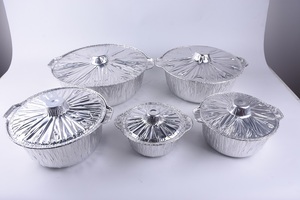 Yüksek kaliteli tek kullanımlık yuvarlak alüminyum folyo tencere tek kullanımlık alüminyum kapaklı tencere 1000ml - 8000ml - Product Image 4