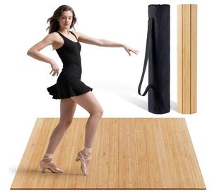 Pista de Baile Portátil de Madera de Bambú Personalizada para Cualquier Superficie con Bolsa de Almacenamiento, Tapete de Baile Sólido para Flamenco - Product Image 1