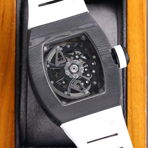 Reloj de Fibra de Carbono Forjado Ultraligero para Hombre, Esfera Esqueletizada, Mecánico Automático, Correa Blanca, Resistente al Agua, Deportivo - Product Image 2