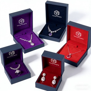 Jewelry Packaging <b>Box</b> with logo Luxury Jewelry <b>Gift</b> <b>Box</b> Pink Drawer Flip Tactile Paper for Ring/Necklace/Pendant Suede Lining - Product Image 5