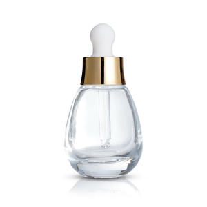 Premium 30ml paroi épaisse sérum goutte d'eau en forme de bouteille de parfum en aluminium argent anneau Unique en forme de flacon compte-gouttes d'huile avec boîte - Product Image 4