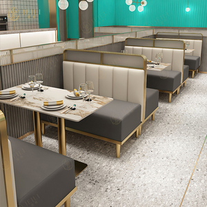 Morden da thanh đôi ghế bền khách sạn nhà hàng banquette đồ nội thất băng ghế dự bị sofa gian hàng ngồi gian hàng - Product Image 1