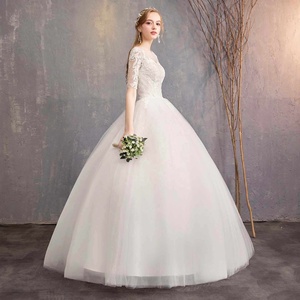 Vestido de Novia Elegante con Encaje y Media Manga con Cuello Redondo de Moda Ruizi 2026 - Product Image 5
