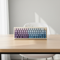 ZORNHER ST68 68-Key Milk Coffee+Fantasy Realm Split Keyboard RGB Tri-mode Wireless Ergonomic Silent Keyboard for Gaming