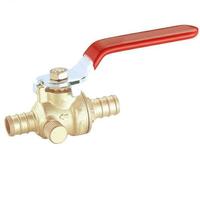 Válvula de bola de drenaje de latón sin plomo para PEX F1807 | Válvula de ajuste PEX de cuerpo de dos piezas forjado de 1/2 "-1" al por mayor