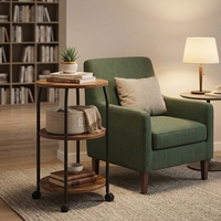 Table basse moderne personnalisée pour petits espaces avec panier de rangement, 3 niveaux, en MDF, meubles de salon