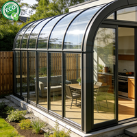 Hommie Serre Moderne en Verre Polygone, Solarium, Véranda Extérieure pour Jardin