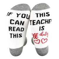 Chaussettes habillées respirantes en tricot pour femme, à motif numérique, pour l'automne, avec humorisme sur le thème des infirmières, des enseignants et de Noël, idéales comme cadeaux de remerciement.