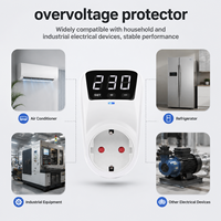 Protector de Voltaje de Alta Potencia 3680W con Función de Retardo Inteligente - Interruptor de Encendido Automático con Pantalla Digital para el Cuidado del Refrigerador