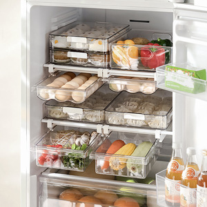 Refrigerator <b>Storage</b> Box <b>Drawer</b> Style 3 Grid Fresh Keeping Food Organizer For Fridge Vegetable Fruit <b>Storage</b> - Product Image 3
