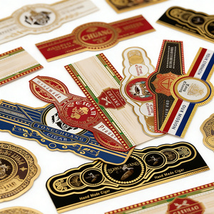 Luxury Cigar Label <b>Embossed</b> Gold Foil High Quality Cigar Band Ring Sticker Printing Custom Packaging Cigar Wraps with logo - Product Image 4
