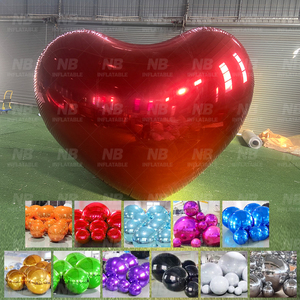 Popular Iridescent Inflatable Mirror Red Hearts Balls PVC <b>Balloon</b> Ball for Party Decoration <b>Customized</b> Decorative Inflatable Iri - Product Image 1