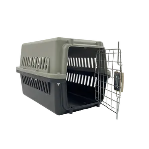 Poignée en plastique cage pour chien avec roues cage de transport panier en plastique animal boîte pour animal de compagnie pour voyage