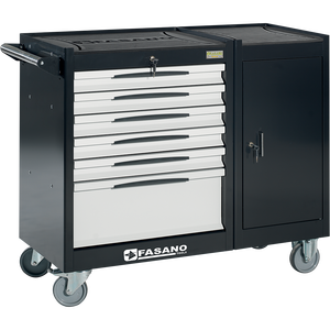 Fasano <b>Tools</b> <b>Rolling</b> <b>Tool</b> Cabinet 6 Drawer With Door And Lock For Workshop Storage - Product Image 1