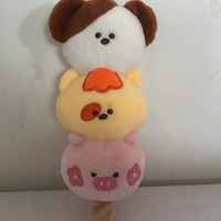 Uyeah OEM/ODM Persoonlijk Ontwerp Korte Pluche Sleutelhanger Aangepaste Pluche Dierenkop Serie Koreaanse Stijl Huisdier Pluche Speelgoed Sleutelhanger