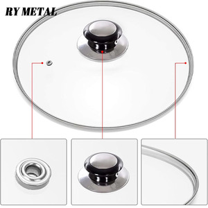 Temperli cam kapak yedek cam kapaklar tavalar tencere için tencere kapağı topuzlar ve vidalar ile - Product Image 5