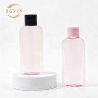 Bouteilles en plastique transparent rose de 100 ml avec bouchons à clapet, contenants cosmétiques pour huiles essentielles, huiles de massage, huiles nettoyantes