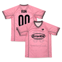 Camisetas de Fútbol Retro Sublimadas Personalizadas, Jersey Rosa de Secado Rápido y Transpirable, 100% Poliéster, Unisex para Adultos