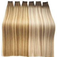 Extensioni di Capelli Umani Genius Weft a Doppia Trama, 100% Vergini Russi con Cuticola Intatta, Invisibili e Voluminose