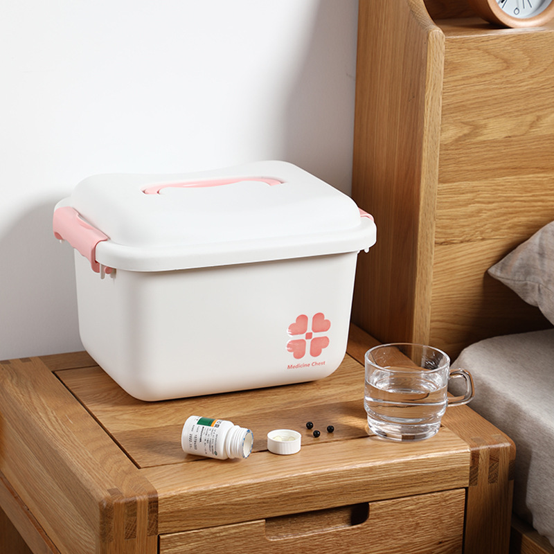 Durable 11L Emergency Medicine Storage Box First Aid Kit with Handle for Human Use