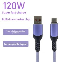 Câble de charge USB 3.0 Type-C 6A 120W à charge ultra-rapide avec gaine TPE, fabricant de logos personnalisés