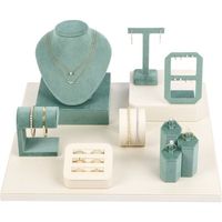Ensemble de présentoirs à bijoux en velours de luxe, présentoir pour collier, bague, boucles d'oreilles, bracelet, pour magasin de détail