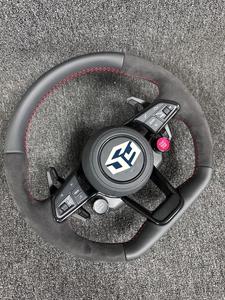 Volant de course en fibre de carbone et cuir pour <span class=keywords><strong>Audi</strong></span> A3 A4 A5 A6 A7 R8 <span class=keywords><strong>RS8</strong></span> <span class=keywords><strong>S8</strong></span>, amélioration et modification LED - Product Image 5