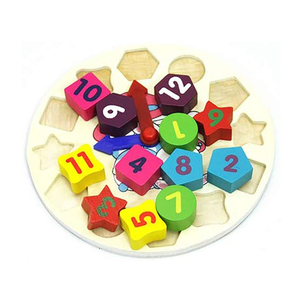 Montessori Giocattolo di Legno Educativo Forma Ordinamento Orologio Blocchi di Puzzle Di Insegnamento Tempo Numero di Blocchi Di Puzzle Sorter Puzzle - Product Image 4