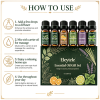 Huile essentielle pure naturelle, coffret cadeau de 6 flacons, huile parfumée d'aromathérapie pour diffuseur, massage, spa à domicile, soin du corps et de la peau