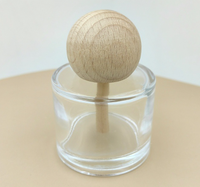 Bouteille en verre vide ronde de 50 ml pour diffuseur à bâtonnets, avec bouchon en bois en forme de diffuseur, pour désodorisant de voiture et aromathérapie, vente en gros