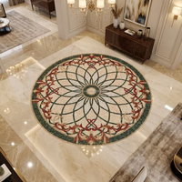 Médaillon en marbre, mosaïque de pierre naturelle traditionnelle européenne, médaillon rond pour sol, restaurant de luxe, hôtel boutique, prix en gros