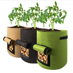 Sacs de culture en <span class=keywords><strong>feutre</strong></span> <span class=keywords><strong>horticole</strong></span> noir, écologiques, 10 gallons, ronds, pour jardinage, fournis par le fabricant - Product Image 6