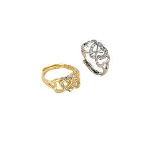Heart Shape Alloy <b>Ring</b> With Pave Setting Stones <b>Silver</b> Gold Color Unisex Fashion Jewelry Gift For Women <b>Men</b> - Product Image 5