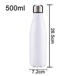 In Stocked 500Ml Cola Shaped 17Oz Stainless Steel Insulated Vacuum flask Water Flask Bottle Sublimation