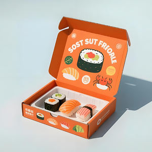 Cajas de Embalaje de Papel <span class=keywords><strong>para</strong></span> Sushi de Diseño Personalizado, Impresión Ecológica, Cartón Corrugado, Caja de Envío de Alimentos, Caja de Cartón <span class=keywords><strong>para</strong></span> Envíos - Product Image 1