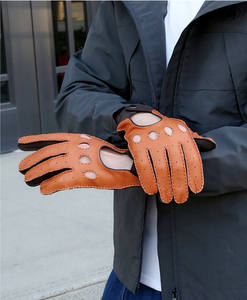Gants de conduite en cuir rétro vintage pour hommes, gants de <span class=keywords><strong>moto</strong></span> classiques, élégants et durables - Product Image 2