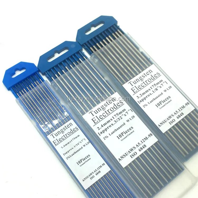 WL20 mavi 2% lanthanated 1/8 tungsten elektrot tig kaynak için wl-20 d 2.0mm nadir toprak