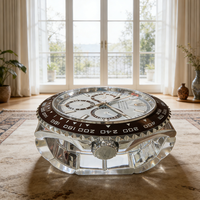 Table basse unique en fibre de verre en forme de montre, surdimensionnée et artistique, pour mobilier de salon d'hôtel de luxe