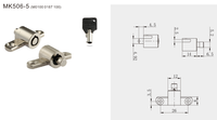 MK506-5 MAKE Boîte à outils automobile, Cylindre de serrure tubulaire à bouton-poussoir, Serrure à came pour coffre arrière