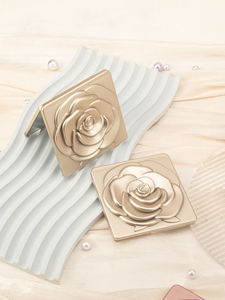 Portable Square 3D Rose Floral Cosmetic <b>Compact</b> <b>Mirror</b> Dual HD Glass Lens Folding Handbag Vanity <b>Mirror</b> Wholesale Custom Logo - Product Image 3