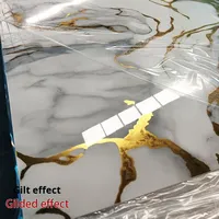Panneau UV personnalisé géométrique marbre pierre haute brillance étanche à l'humidité miroir panneau pour salon hôtel auberge moderne PVC décoratif
