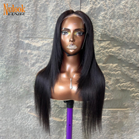 Perruques en cheveux humains lisses bruts, coupées en couches, avec fermeture en dentelle 5x5, sans colle, frontale en dentelle HD 13x4, pour femmes noires, vente en gros
