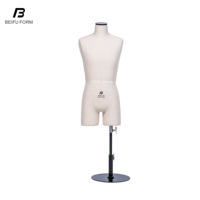 Beifuform-mannequin demi-corps pour homme, mannequin à torse complet, mini taille, support de personnalisation, modèle à l'échelle 1/2, peut épingler le mannequin