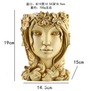Sáng Tạo Mọng Nước Mặt Ngoài Trời Chậu Hoa Trồng Bắt chước Nhân Vật Nữ Thần Trong Nhà Đầu Chậu Hoa Trang Trí Nội Thất Nhựa Thủ Công Mỹ Nghệ - Product Image 4