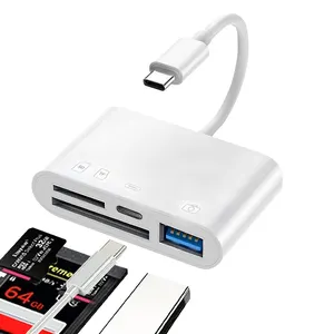 Beyaz 3-USB adaptörü PD 4-in-1 Hub kısa devre evrensel seyahat adaptörü ile USB ve C tipi yepyeni durum satış!