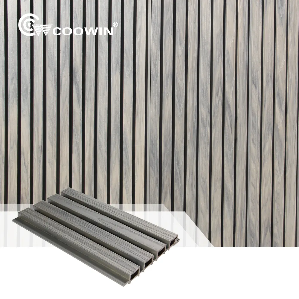 COOWIN villa cladding panels exterior wall panel for outdoor home building tile wpc pvc wood plastic composite