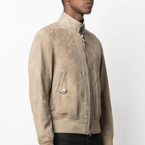Veste en cuir suédé vintage pour homme, avec logo personnalisé, fermeture éclair, de haute qualité, prix de gros, meilleur matériau - Product Image 6