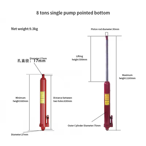 Recolector de cerezas de <span class=keywords><strong>8</strong></span> toneladas Ram Gato de ariete largo hidráulico con bomba de un solo pistón Cilindro de elevación de Motor manual Elevador de motor Cherry Picker - Product Image 3