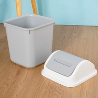 Poubelle rectangulaire en plastique à roulettes avec couvercle basculant, fixation murale, capacité 12L, écologique, pour toilettes et salles de bain